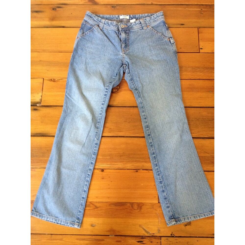 Old Navy Classic Straight Leg Medium Wash Distressed Womens Jeans 10 34" Waist